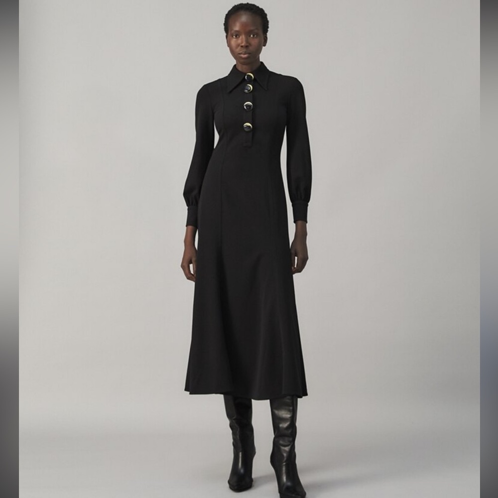 Tory Burch size 8 multi button crepe shirt dress